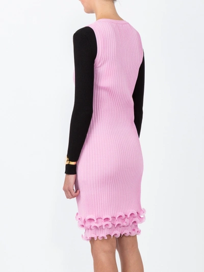 Shop Givenchy Ruffle Detail Pleated Dress Pink