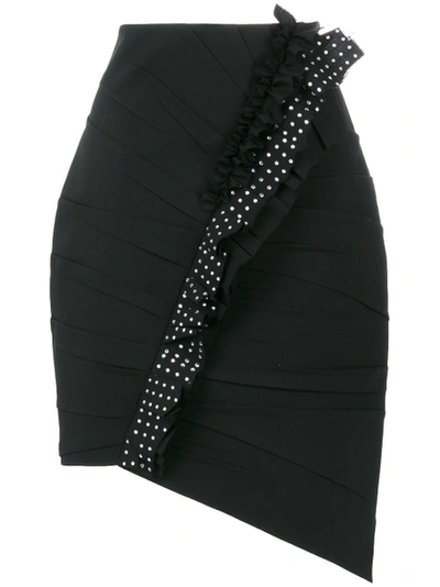 Shop Saint Laurent Asymmetrical Mini Skirt