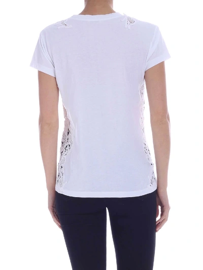 Shop P.a.r.o.s.h T-shirt With Tone-on-tone Lace In White