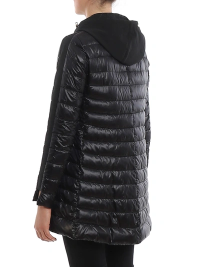 Shop Herno Detachable Hood Light Padded Coat In Black