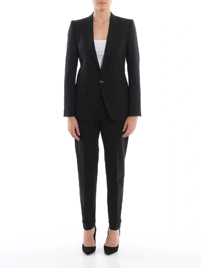 Shop Dsquared2 Single-breasted Wool Suit In Black