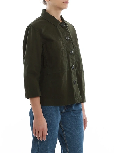 Shop Aspesi Shirt-style Cotton Drill Shirt In Green