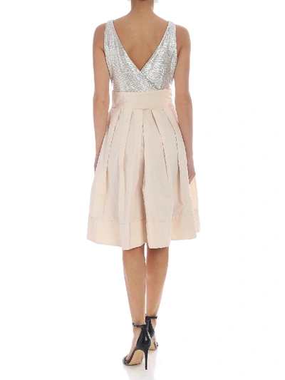 Shop Polo Ralph Lauren Laminated Bodice Dress In Cream Color
