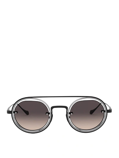 Shop Giorgio Armani Matte Gunmetal Sunglasses In Grey
