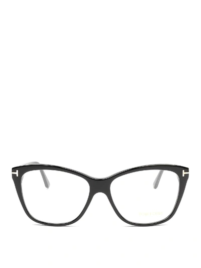 Shop Tom Ford Black Acetate Eyeglasses