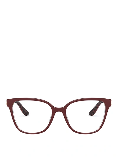 Shop Dolce & Gabbana Logo Eyeglasses In Red