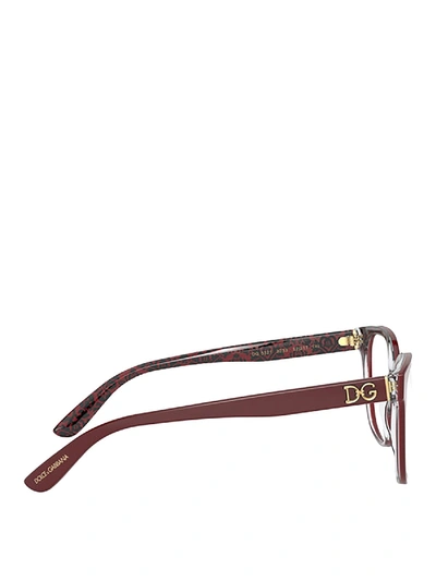 Shop Dolce & Gabbana Logo Eyeglasses In Red