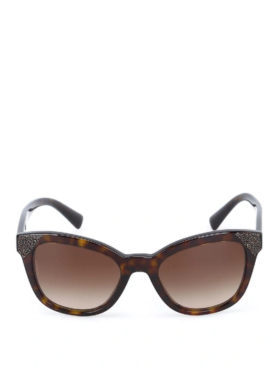 Shop Valentino Tortoiseshell Brown Sunglasses