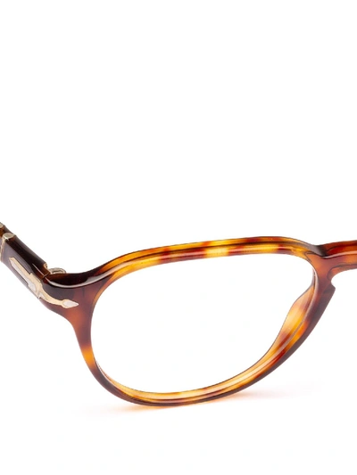 Shop Persol Light Havana Frame Optical Glasses In Brown