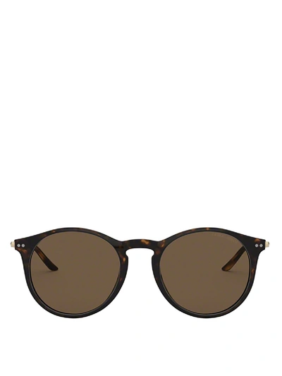 Shop Giorgio Armani Tortoiseshell Pantos Sunglasses In Brown