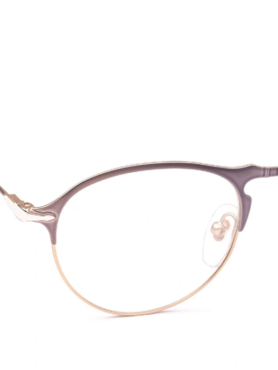 Shop Persol 649 Series Two-tone Metal Eyeglasses In Grey