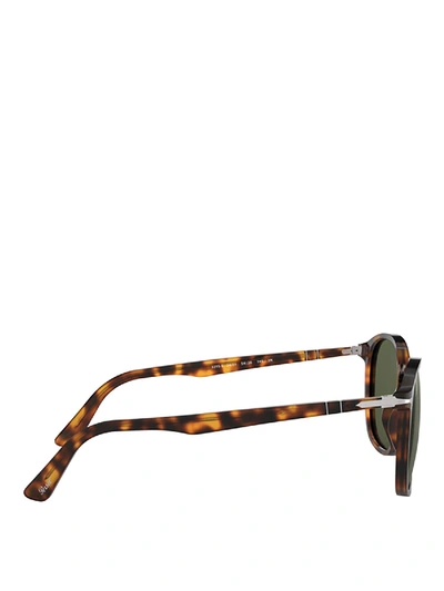 Shop Persol Green Lens Havana Pantos Sunglasses In Brown