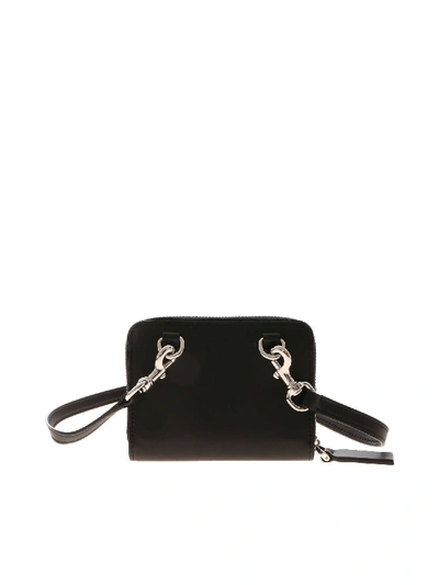 Shop Valentino Vlogo Dreamers Black Wallet With Shoulder Strap