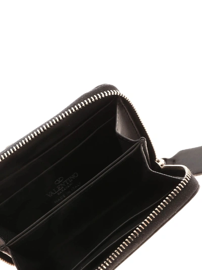 Shop Valentino Vlogo Dreamers Black Wallet With Shoulder Strap