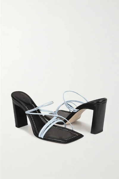 Shop Wandler Joanna Two-tone Leather Sandals In Black