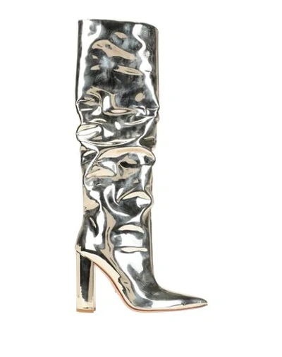 Shop Elisabetta Franchi Knee Boots In Gold