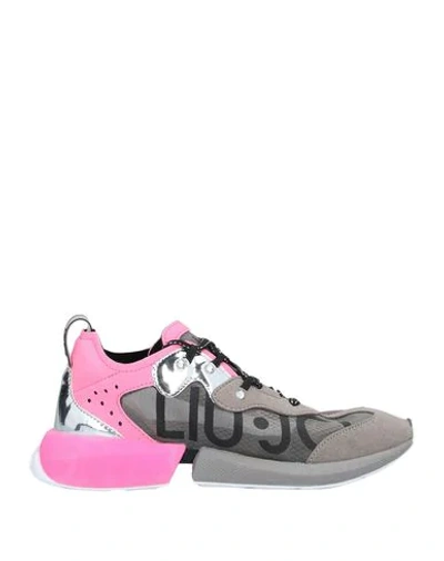 Shop Liu •jo Woman Sneakers Khaki Size 6 Textile Fibers, Soft Leather, Nylon In Beige