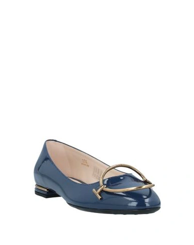 Shop Tod's Woman Ballet Flats Midnight Blue Size 7.5 Soft Leather