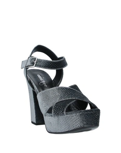 Shop Ottod'ame Woman Sandals Grey Size 7 Textile Fibers