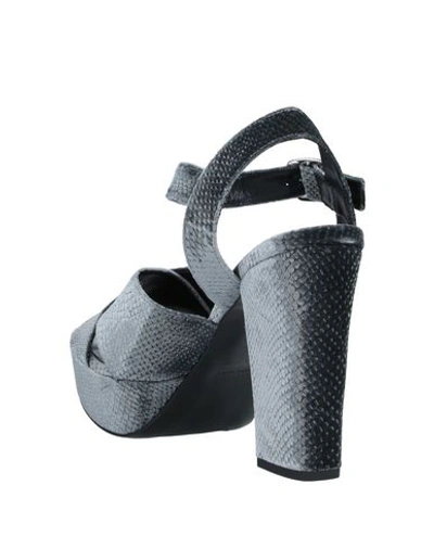 Shop Ottod'ame Woman Sandals Grey Size 7 Textile Fibers