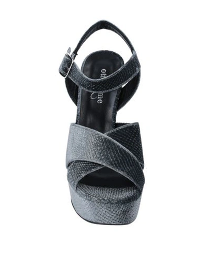 Shop Ottod'ame Woman Sandals Grey Size 7 Textile Fibers