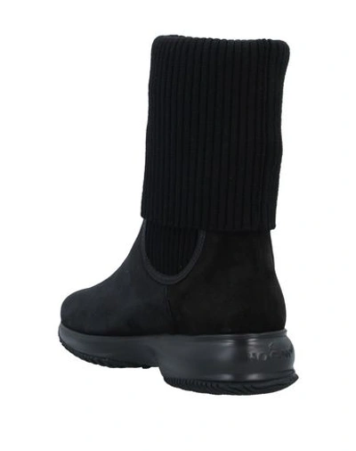 Shop Hogan Woman Ankle Boots Black Size 4.5 Soft Leather, Textile Fibers