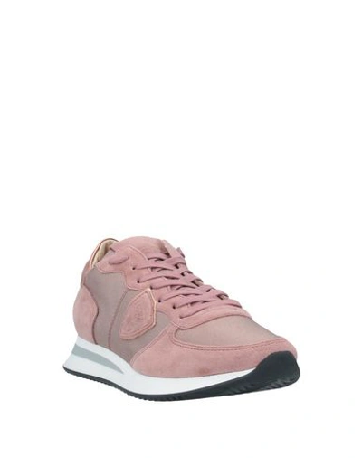 Shop Philippe Model Woman Sneakers Pink Size 6 Soft Leather, Textile Fibers