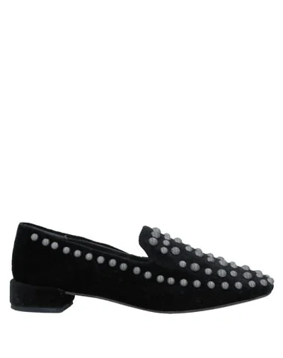 Shop Coral Blue Loafers In Black