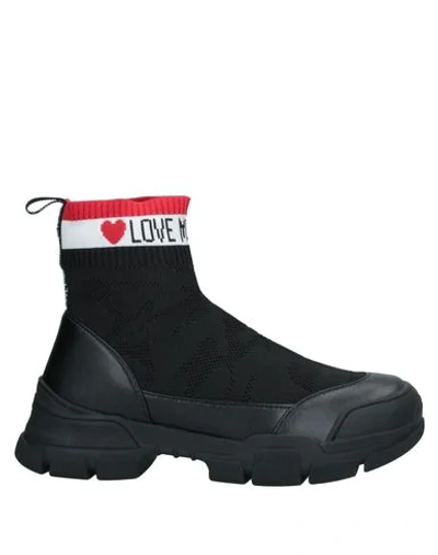 Shop Love Moschino Woman Sneakers Black Size 6 Textile Fibers
