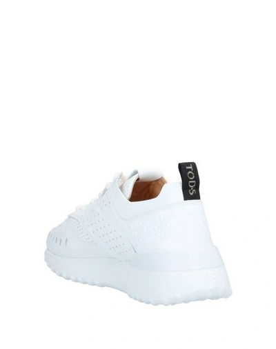 Shop Tod's Woman Sneakers White Size 12 Soft Leather