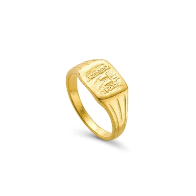 Shop Missoma Lucy Williams Square Coin Signet Ring In Gold