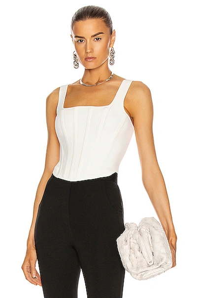 Shop Dion Lee Pointelle Corset Top In Ivory
