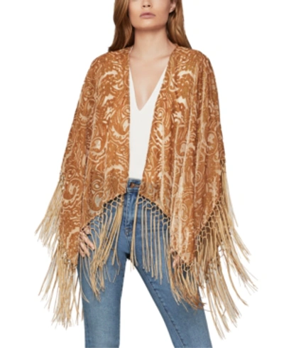 Shop Bcbgmaxazria Paisley Dot Burnout Shrug In Cinnamon