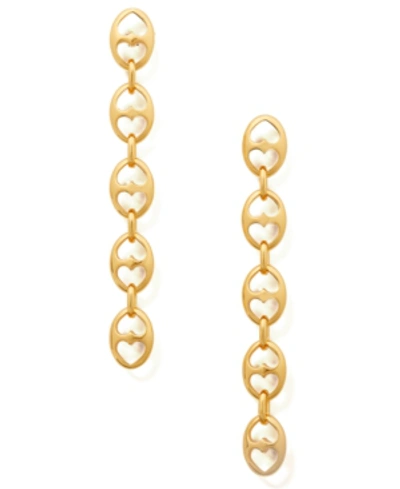 Shop Kate Spade Gold-tone Link Linear Drop Earrings