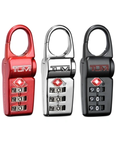 Shop Tumi Set Of 3 Travel Locks In Black, Silver, Red