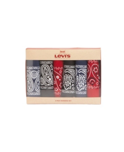 Shop Levi's Men's Bandana Headband Gift Sets - Pack Of 6 In Black/red/blue