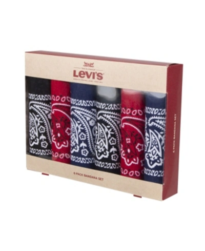 Shop Levi's Men's Bandana Headband Gift Sets - Pack Of 6 In Blue/black/red