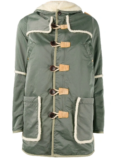 Shop Visvim Sheepskin Duffle Coat In Green