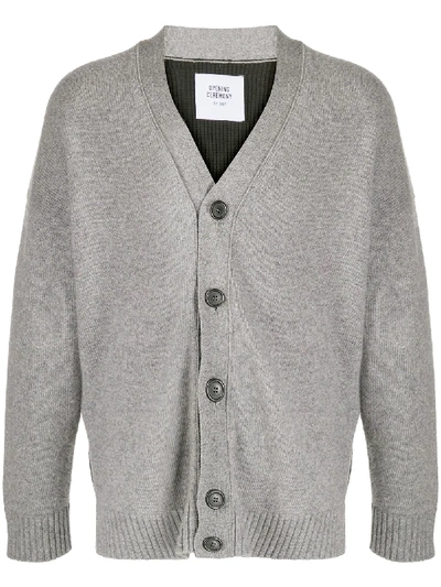 Shop Opening Ceremony Two-tone V-neck Cardigan In Grey