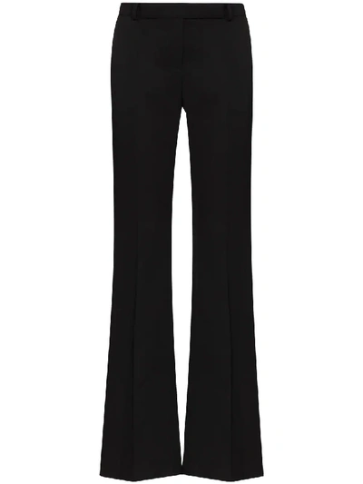 Shop Alexander Mcqueen High-waisted Wool Trousers In Black