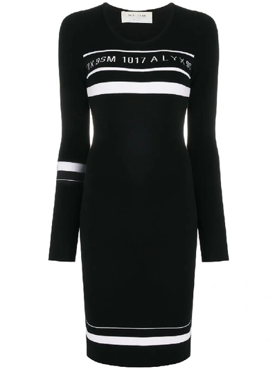 Shop Alyx Fitted Logo Dress In Black