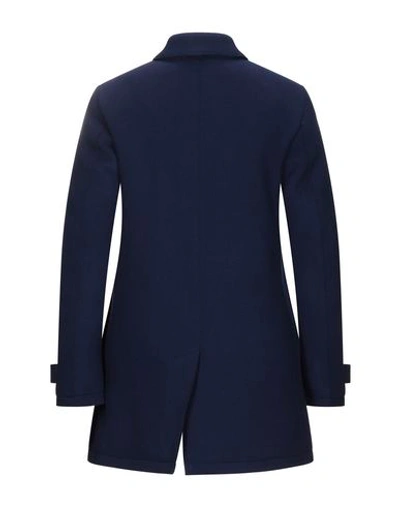 Shop Herno Man Coat Bright Blue Size 36 Virgin Wool, Polyamide