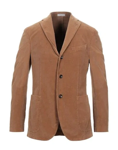 Shop Boglioli Man Suit Jacket Sand Size 42 Cotton, Elastane In Beige