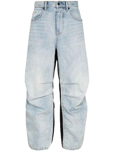 Shop Alexander Wang Hybrid Contrast-panel Jeans In Blue