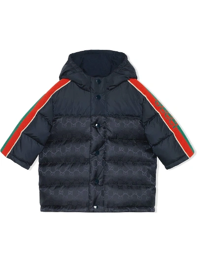 Shop Gucci Gg Padded Jacket In Blue