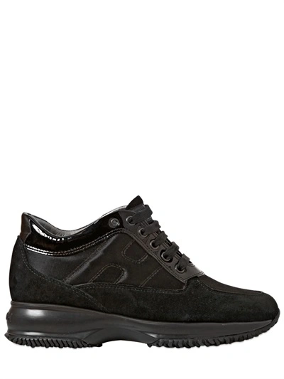 Shop Hogan Interactive Suede & Satin Sneakers