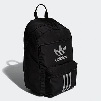 Shop Adidas Originals Reflective 3-stripes Backpack In Black