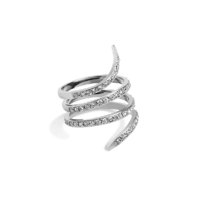 Shop Aurate Diamond Snake Ring In Gold/ White