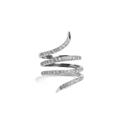 Shop Aurate Diamond Snake Ring In Gold/ White