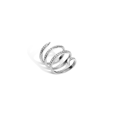 Shop Aurate Diamond Snake Ring In Gold/ White
